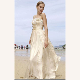 Luxury Chiffon Sleeveless Floor-Length Ball Gown Wedding Dresses