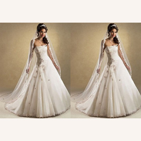 Floor-length Chiffon Beading Emboridery Bridal Gown
