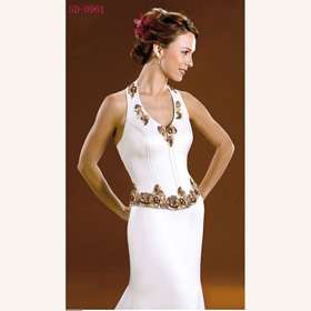 Luxury Royal White Sweetheart Beading Satin Sleeveless Wedding Dresses