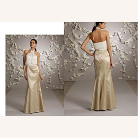 Popular Gorgeous Satin Beaded A-line Backless Beach Wedding Dresses