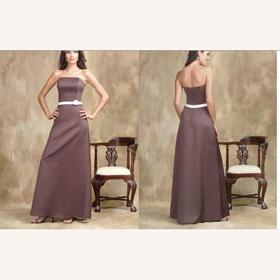 Custom-Made 100% Silk Off-Shoulder Tea Length Bridesmaid Beach Wedding Dresses