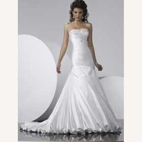 Sexy A-line Sleeveless Embroidered Cathedral Train Wedding Dresses