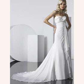 Strapless Beaded Floor-Length Elegant & Chic Court Train Wedding Dresses