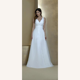 A-line V Neck Halter Maternity Floor-Length Wedding Dresses