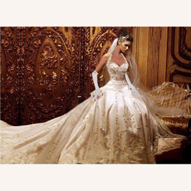 Halter Floor-Length Embroidered Luxury Wedding Dresses