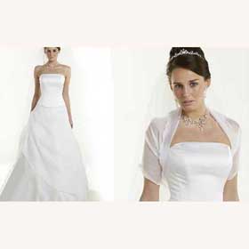 Strapless White Classic & Timeless Taffeta Floor-Length Luxury Wedding Dresses