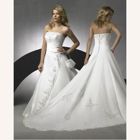 A-Line Chiffon Off-Shoulder Embroidered White Maternity Wedding Dresses