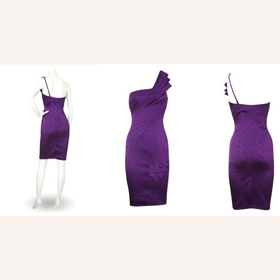 Chic & Modern Matte Satin One Shoulder Backless Sheath Mini Cocktail Dresses