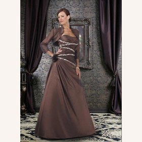 Two-Piece Sequins Sleeveless Embroidered Strapless Wedding Dresses