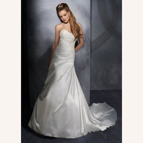 Floor-Length Embroidered Sleeveless Strapless Wedding Dresses