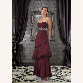 Elegant & Luxurious Silk  Ankle-length Strapless Cascading Ruffle Gorgeous Ankle-length  Mother of the Bride Dresses