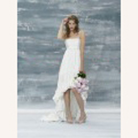 Sleeveless Spaghetti Strap White Mini Wedding Dresses