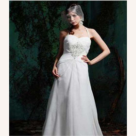 Floor-Length Sleeveless Trumpet Beaded Sweep Train Wedding Dresses