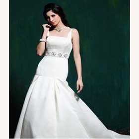 Classic & Timeless Mermaid - style Backless Straps Taffeta Satin Wedding Dresses