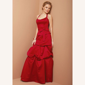A-Line Chiffon Breathable Red Tea-Length Wedding Dresses