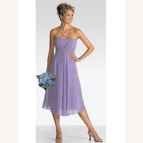 A-Line Embroidery Taffeta Tea-Length Wedding Dresses