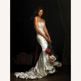 Embroidery Ruffle Sleeveless Floor-Length Cathedral Train Mermaid Wedding Dresses