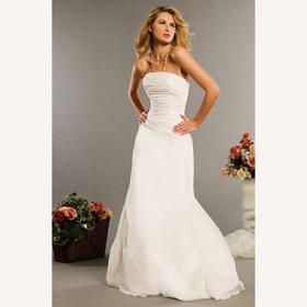 Strapless Ruffle Floor-Length Mermaid Wedding Dresses