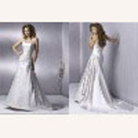 A-Line Gorgeous Custom Made Watteau Train Wedding Dresses