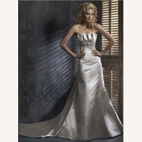 Breathable Floor-Length Satin Off-Shoulder Watteau Train Wedding Dresses