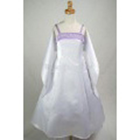 Silk White Embroided Long Fashion Girls' Dresses