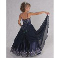 Black Embroidery Spaghetti Strap Sleveeless Girls' Dresses