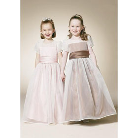 Custom-Made White Satin Girls' Dresses