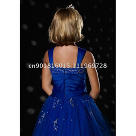 Beaded Organza Spaghetti Strap Flower Girl Dress