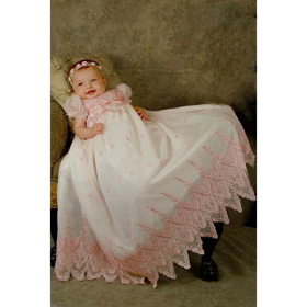 Satin Appliqued Round-Neck Silk Lace Short Sleeve Girls' Dresses