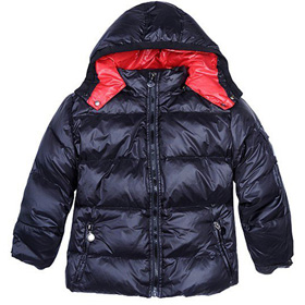 Plain Dyed Lovely Children's Down Feather Winter Coat With Cap