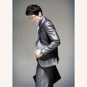 With Button V-neck Long Sleeve Men's Suits