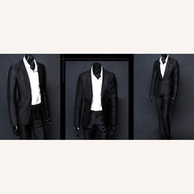 Black With One Button Long Sleeve Men's Suits