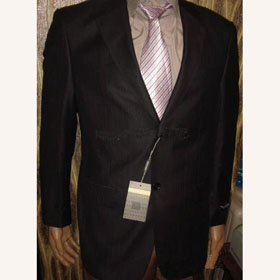Black Broad Shoulder Long Sleeve Men's Suits