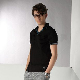 Slim Type Casual England Style Short Sleeve 100% Cotton Men's T-Shirts
