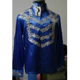 Royal Blue Long Sleeve Embroidery Men's T-Shirts