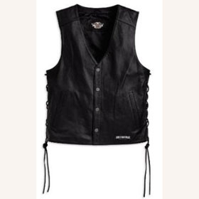 Black Leather Vest Shape Men's Shirts