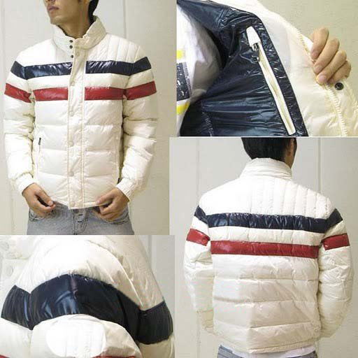 White Winter Feather Men's Coat