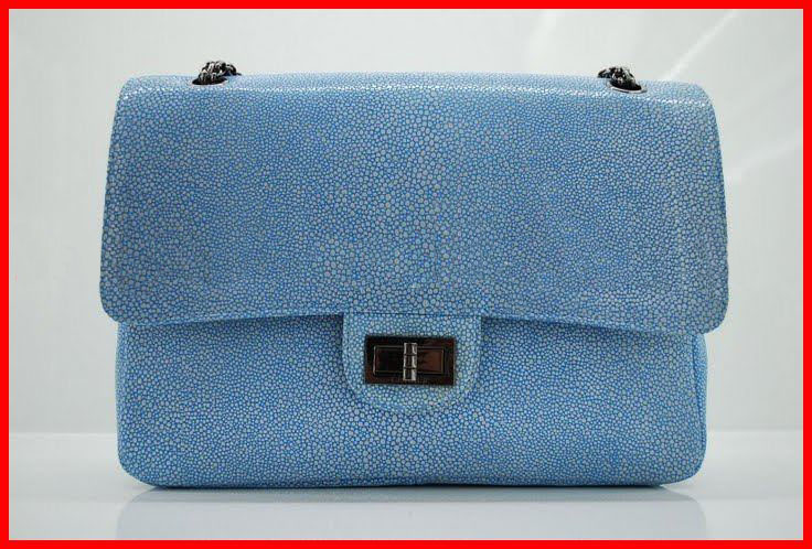 Blue With Button Rectangular Shape Satchels