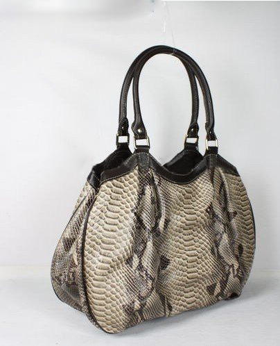 Gray Snake One Shoulder Rectangular Shape Totes