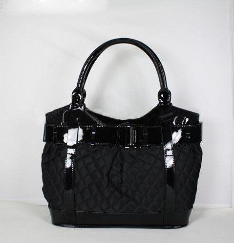 Single Shoulder Black Genuine Leather Totes