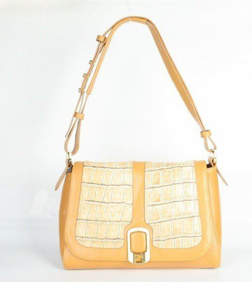 Yellow With Zipper One Shoulder Totes
