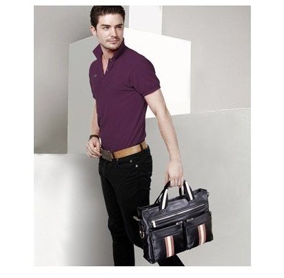 Genuine Leather Long Belt Zipper Portable Messenger Bags