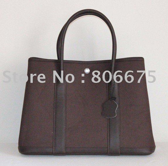 Textured Geniune Leather Canvas Short Belt Large Space Elegant Shape Messenger Bags
