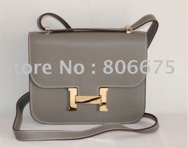 Genuine Leather Long Belt Metal Buckle Messenger Bags