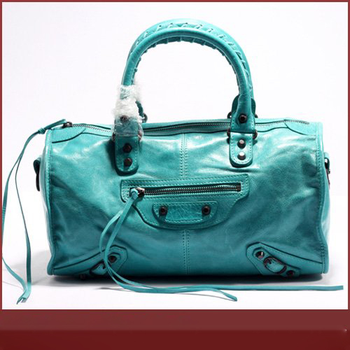 Ligth Blue Genuine Leather Catch Cross-Body Bags
