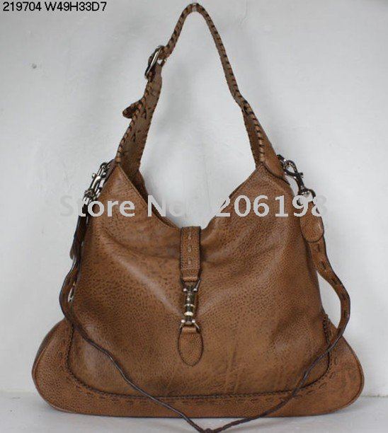 Shallow Brown Genuine Leather Shoulder Evening Bags