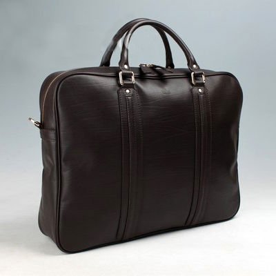 Cow Leather Removable Shoulder Strap Zipper Closure Briefcase
