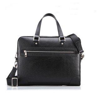 Genuine Leather Black Briefcases Classical Laptop Bags