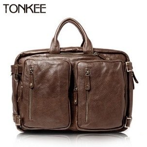 Real Leather Zipper Mens Laptop Backpacks