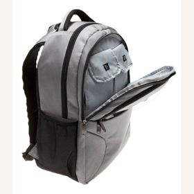 Gray Nylon With Zippers Laptop Backpacks